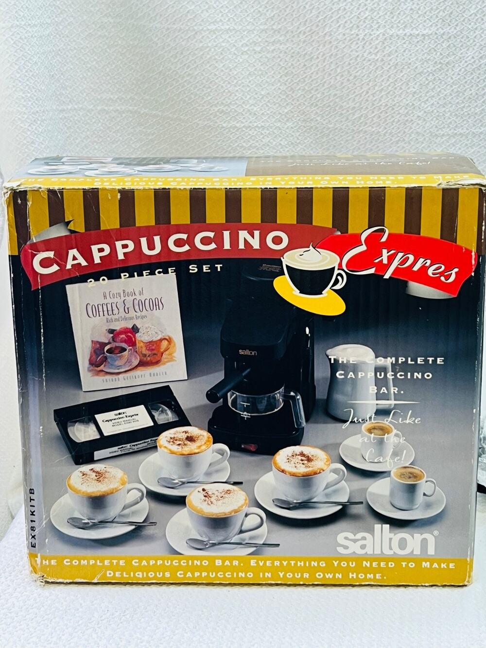 Salton Cappuccino Expres 20 Piece Set Espresso Machine Vintage FX81KITB